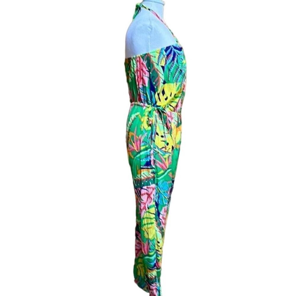 Olivaceous Women's Strapless Leaf Print Jogger Jumpsuit Size Large - NWT - Picture 3 of 8